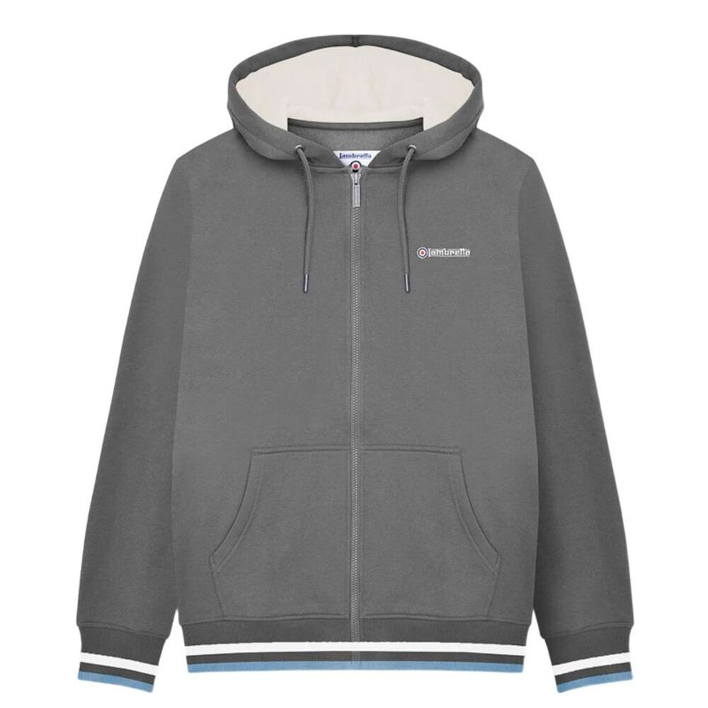 Lambretta Mens Full Zip Hoodie / Iron